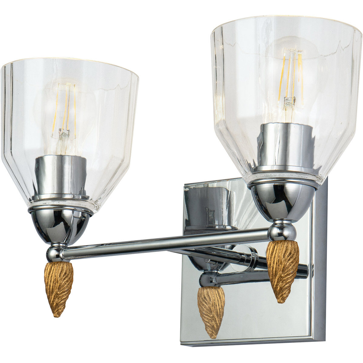 Lucas McKearn Felice Polished Chrome Gold 2 Light Vanity Light